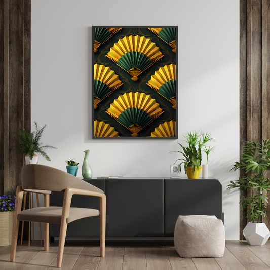 The Sharp Deco | Black & Gold Geometric Art Print | Gatsby Gold Collection