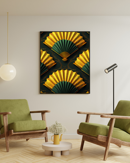 The Sharp Deco | Black & Gold Geometric Art Print | Gatsby Gold Collection