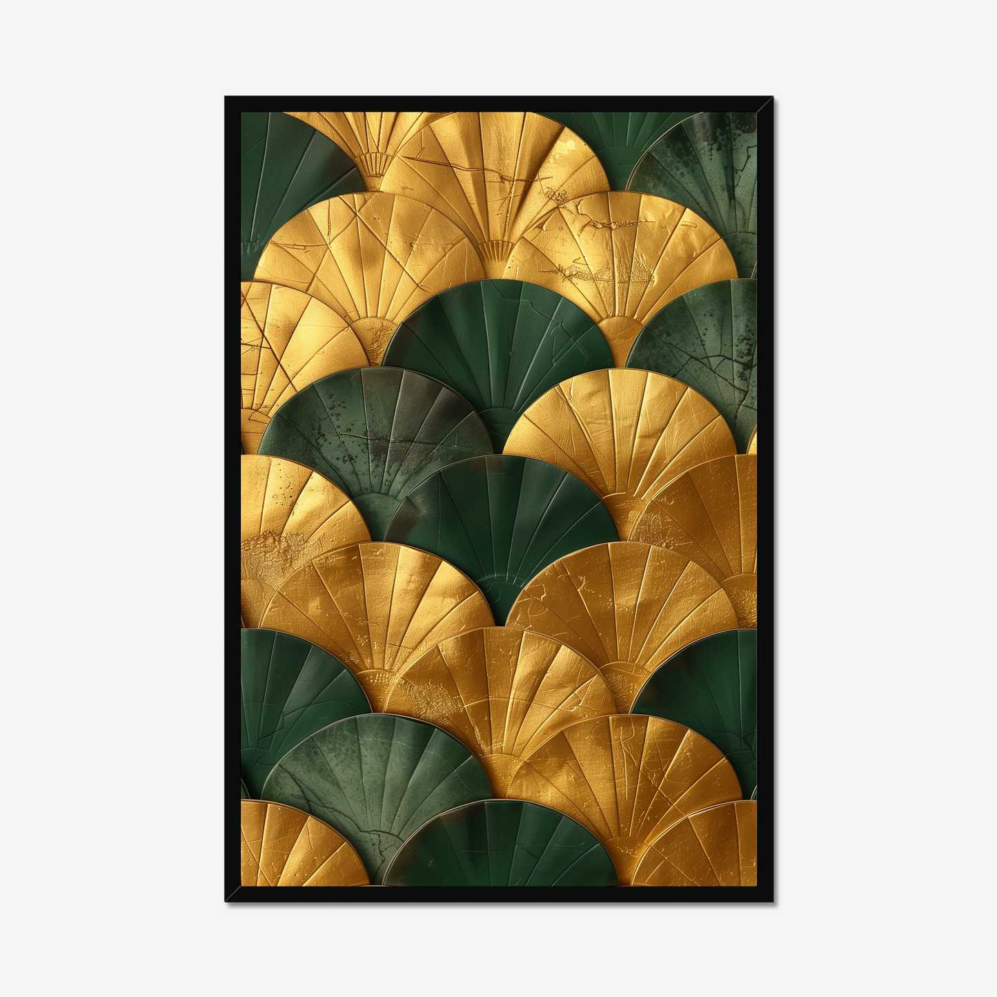 The Gilded Fan | Textured Gold Art Print | Maximalist Metal Aesthetic