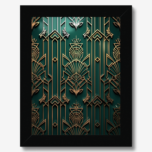 The Cathedral Arch | Art Deco Architectural Print | Emerald & Gold Geometry